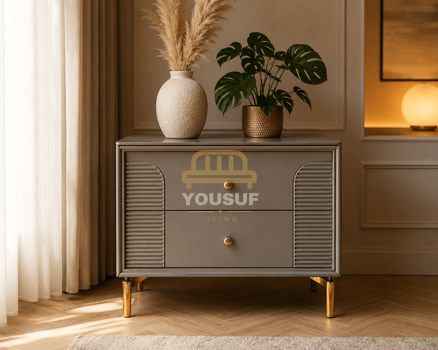 Arched Fluted Nightstand